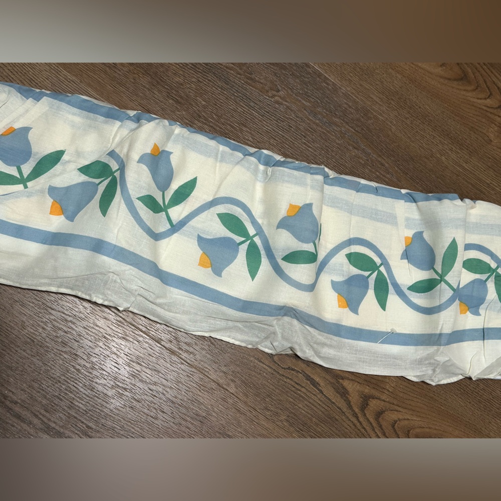 NOS New Vintage JC Penney American Ring Queen Bed Ruffle Skirt Tulip Vine Floral